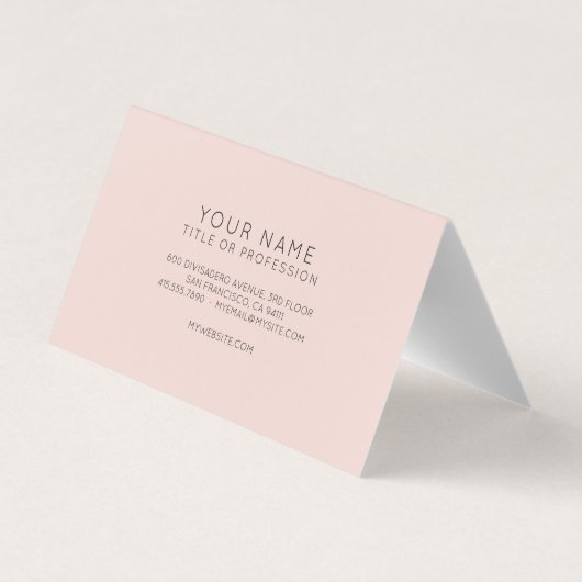 Moderne, minimale Pastel Roze & Black Hallo Busine Visitekaartje (Achterkant)