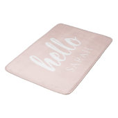 Moderne, minimale Pastel Roze Hallo en u noemt Badmat (Gekanteld)