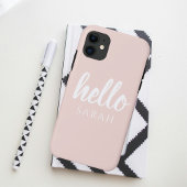 Moderne, minimale Pastel Roze Hallo en u noemt Case-Mate iPhone Case