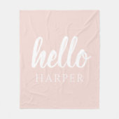 Moderne, minimale Pastel Roze Hallo en u noemt Fleece Deken (Voorkant)