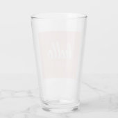 Moderne, minimale Pastel Roze Hallo en u noemt Glas (Achterkant)