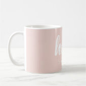 Moderne, minimale Pastel Roze Hallo en u noemt Koffiemok (Links)
