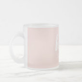 Moderne, minimale Pastel Roze Hallo en u noemt Matglas Koffiemok (Links)
