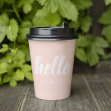 Moderne, minimale Pastel Roze Hallo en u noemt
