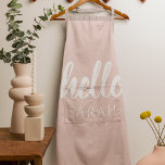 Moderne, minimale Pastel Roze Hallo en u noemt Schort<br><div class="desc">Moderne,  minimale Pastel Roze Hallo en u noemt</div>