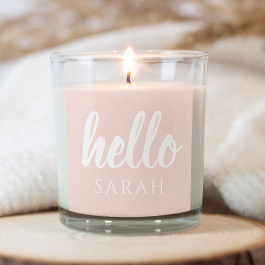 Moderne, minimale Pastel Roze Hallo en u noemt Vierkante Sticker