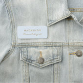 Moderne minimale pastelblauwe professionele medewe naamplaatje (In situ)