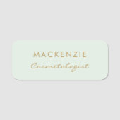 Moderne minimale pastelgroene professionele medewe naamplaatje (Voorkant)