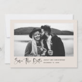 Moderne minimale penseelfoto BLUSH Save The Date (Voorkant)