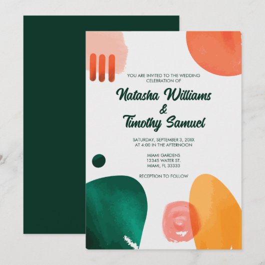 Moderne minimale penseellijnen kaart (Voorkant / Achterkant)