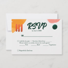 Moderne minimale penseelstreken RSVP kaartje
