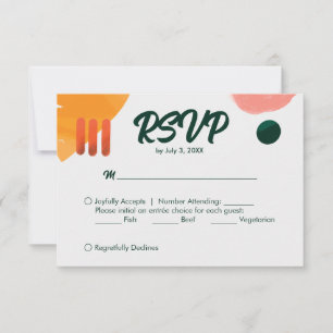 Moderne minimale penseelstreken RSVP kaartje