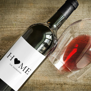 Moderne, minimale persoonlijke cadeautjes voor thu wijn etiket