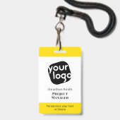 Moderne Minimale Persoonlijke Identiteitskaart van Badge (Voorzijde met lanyard)