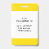 Moderne Minimale Persoonlijke Identiteitskaart van Badge (Achterkant)