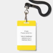 Moderne Minimale Persoonlijke Identiteitskaart van Badge (Achterkant met lanyard)