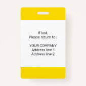 Moderne Minimale Persoonlijke Identiteitskaart van Badge (Achterkant)