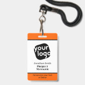 Moderne Minimale Persoonlijke Identiteitskaart van Badge (Voorzijde met lanyard)