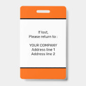 Moderne Minimale Persoonlijke Identiteitskaart van Badge (Achterkant)