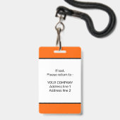 Moderne Minimale Persoonlijke Identiteitskaart van Badge (Achterkant met lanyard)