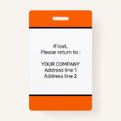 Moderne Minimale Persoonlijke Identiteitskaart van Badge (Achterkant)