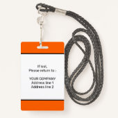 Moderne Minimale Persoonlijke Identiteitskaart van Badge (Achterkant met draagriem)