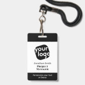 Moderne Minimale Persoonlijke Identiteitskaart van Badge (Voorzijde met lanyard)