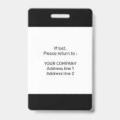 Moderne Minimale Persoonlijke Identiteitskaart van Badge (Achterkant)