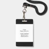 Moderne Minimale Persoonlijke Identiteitskaart van Badge (Achterkant met lanyard)