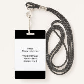 Moderne Minimale Persoonlijke Identiteitskaart van Badge (Achterkant met draagriem)