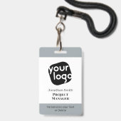 Moderne Minimale Persoonlijke Identiteitskaart van Badge (Voorzijde met lanyard)