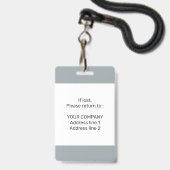 Moderne Minimale Persoonlijke Identiteitskaart van Badge (Achterkant met lanyard)