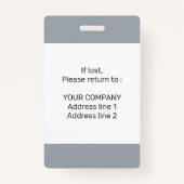 Moderne Minimale Persoonlijke Identiteitskaart van Badge (Achterkant)