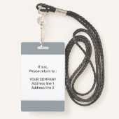 Moderne Minimale Persoonlijke Identiteitskaart van Badge (Achterkant met draagriem)