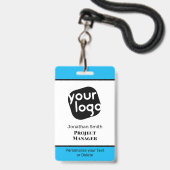 Moderne Minimale Persoonlijke Identiteitskaart van Badge (Voorzijde met lanyard)