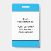 Moderne Minimale Persoonlijke Identiteitskaart van Badge (Achterkant)