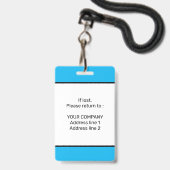 Moderne Minimale Persoonlijke Identiteitskaart van Badge (Achterkant met lanyard)
