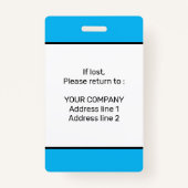 Moderne Minimale Persoonlijke Identiteitskaart van Badge (Achterkant)