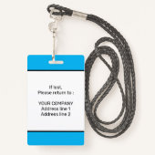 Moderne Minimale Persoonlijke Identiteitskaart van Badge (Achterkant met draagriem)