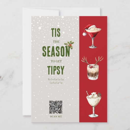 Moderne minimale persoonlijke video qr code kerst feestdagenkaart (Voorkant)