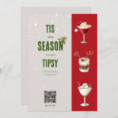 Moderne minimale persoonlijke video qr code kerst feestdagenkaart (Voorkant / Achterkant)