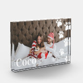 Moderne minimale Pet Paw Print Pattern Fotoblokken (Links)