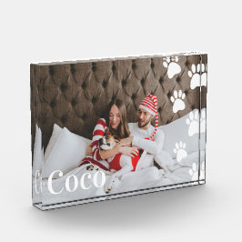 Moderne minimale Pet Paw Print Pattern Fotoblokken