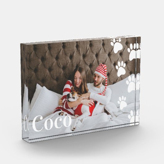 Moderne minimale Pet Paw Print Pattern Fotoblokken (Links)