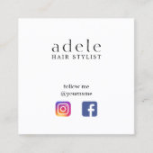 Moderne minimale pieklijst voor sociale media vierkante visitekaartje (Voorkant)