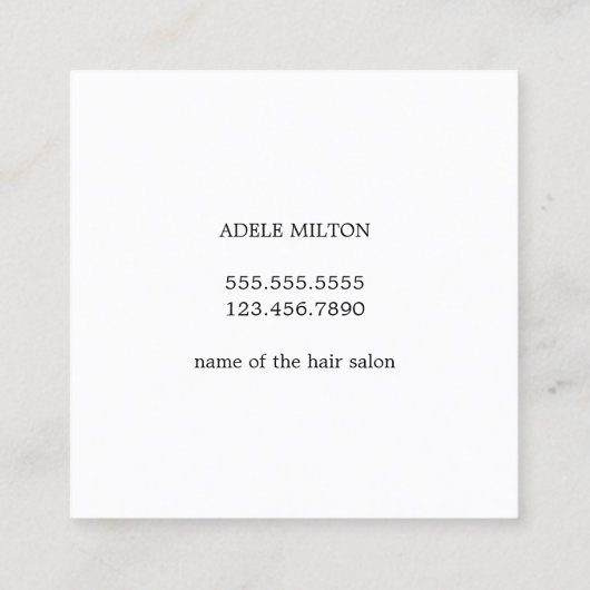 Moderne minimale pieklijst voor sociale media vierkante visitekaartje (Achterkant)