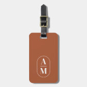 Moderne Minimale Pil Monogram - Terra Cotta Bagagelabel (Voorkant verticaal)