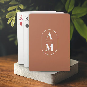 Moderne Minimale Pil Monogram - Terra Cotta Pokerkaarten
