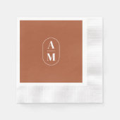Moderne Minimale Pil Monogram - Terra Cotta Servet (Voorkant)