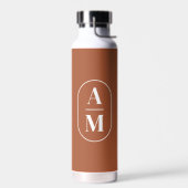 Moderne Minimale Pil Monogram - Terra Cotta Waterfles (Links)